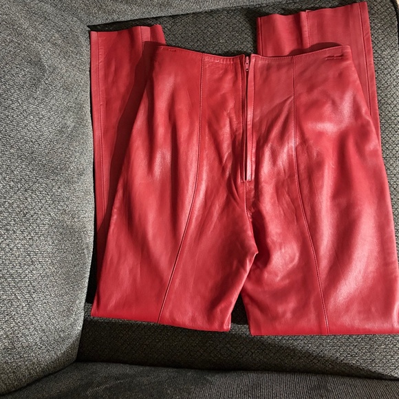 Julian K vintage red leather pant - Picture 2 of 3
